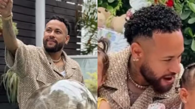 Neymar Jr surge em registro raro com Helena, Mavie e Mel; veja