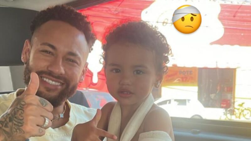 Neymar Jr mostra Mavie com o braço enfaixado: ‘Chorou muito de dor’