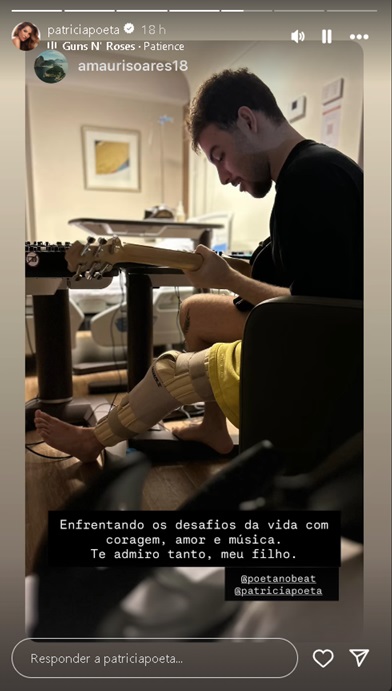 Patrícia Poeta mostra recuperação do filho no hospital – Foto: Reprodução/Instagram @patriciapoeta