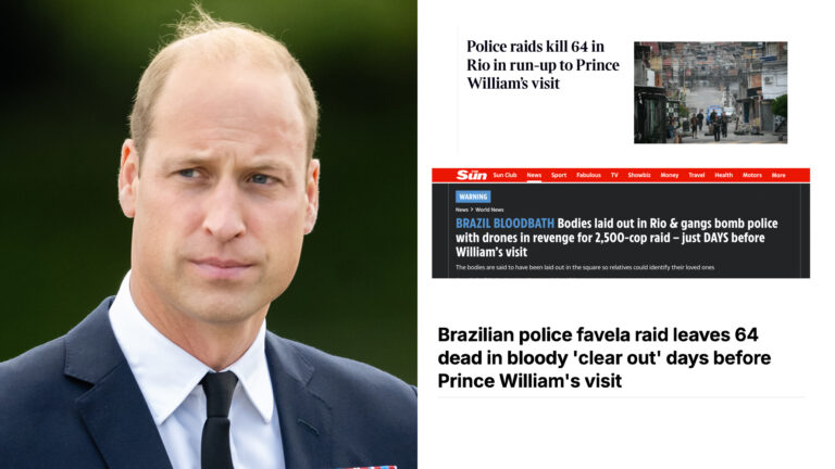 Jornais ingleses reagem à ação policial no RJ antes da chegada de príncipe William à cidade