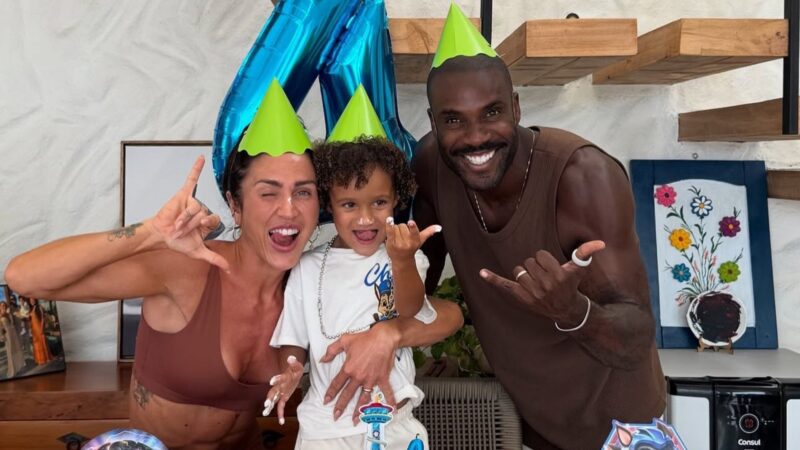 Rafael Zulu comemora o aniversário do filho