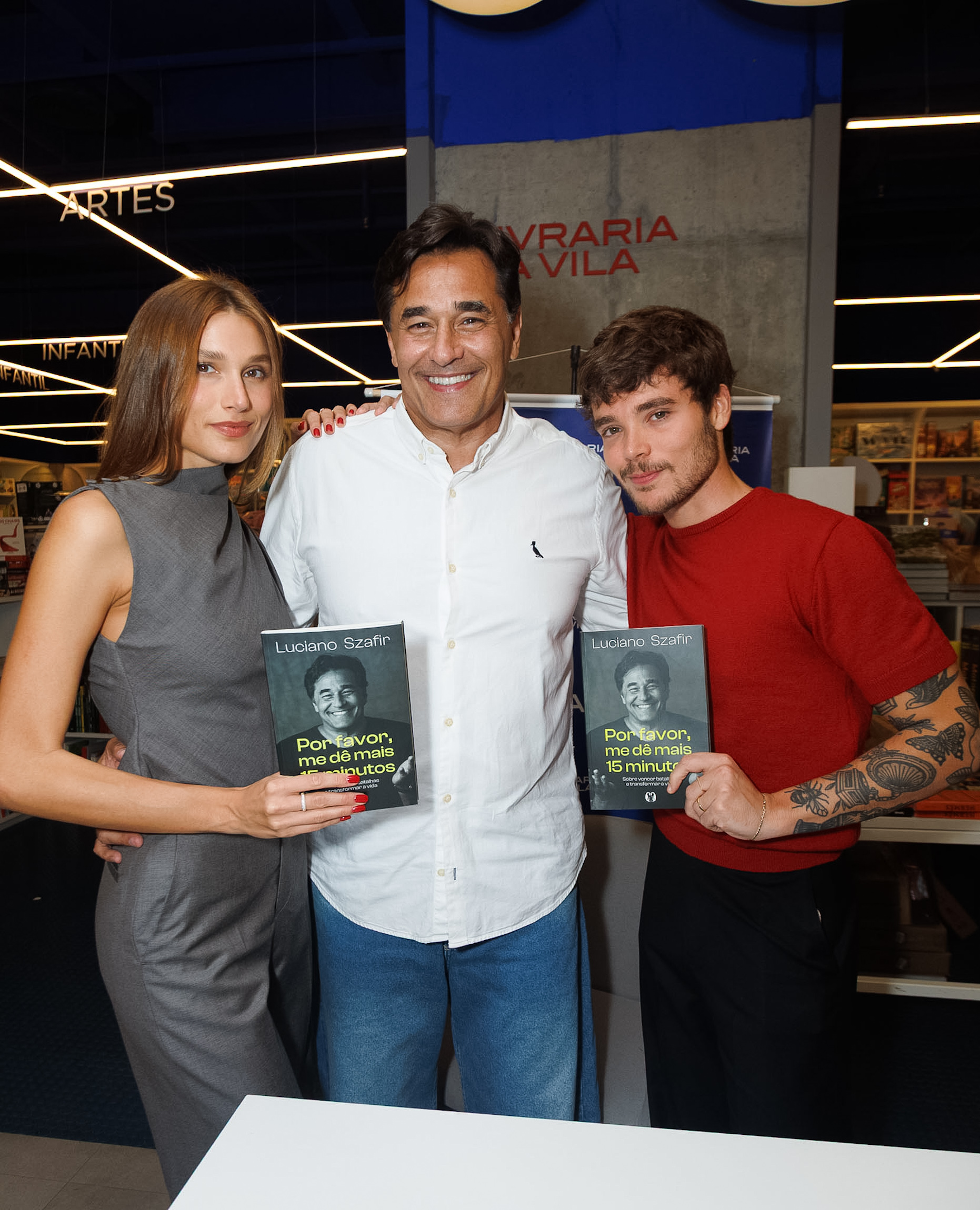 Sasha Meneghel, Luciano Szafir e João Lucas - Foto: Clayton Felizardo / Brazilnews