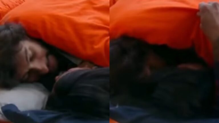 Michelle Barros e Shia Phoenix se beijam sob o edredom em A Fazenda 17; vídeo