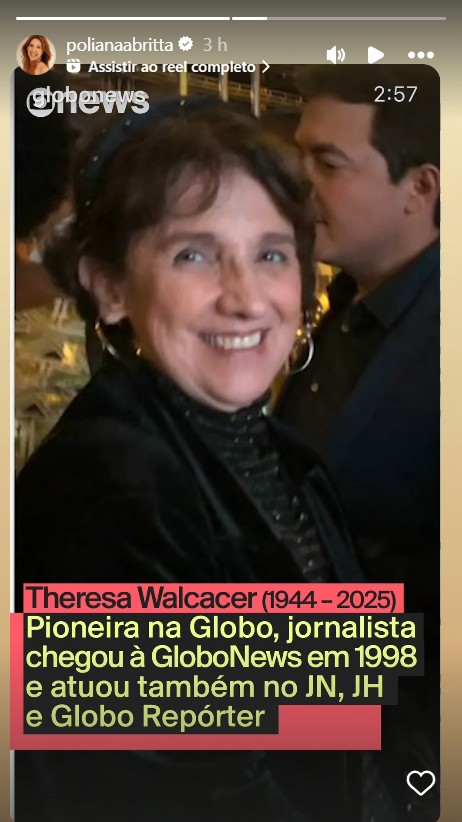Poliana Abritta se despede de Theresa Walcacer - Reprodução/Instagram @polianaabritta