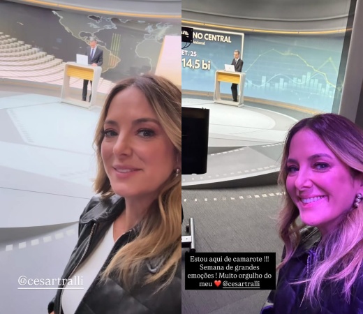 Ticiane Pinheiro acompanha despedida de Tralli