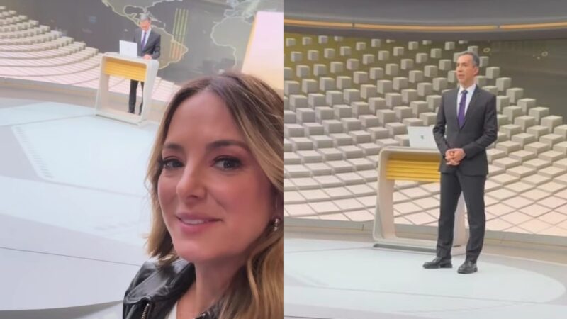 Ticiane Pinheiro na despedida de César Tralli