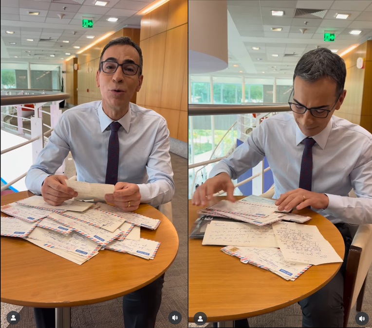 César Tralli mostra cartas que escreveu para a mãe - Foto: Reprodução/ Instagram @cesartralli
