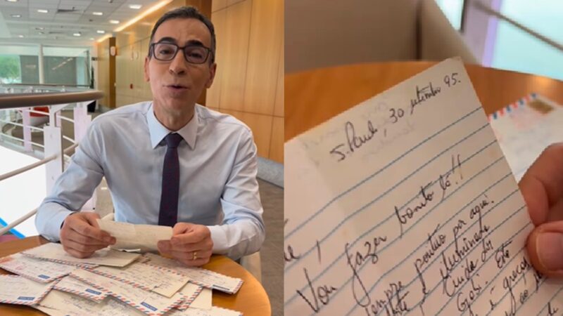 César Tralli mostra cartas que escreveu para a mãe - Foto: Reprodução/ Instagram @cesartralli