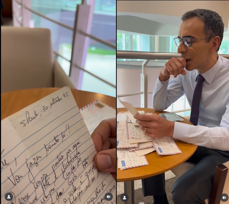 César Tralli mostra cartas que escreveu para a mãe - Foto: Reprodução/ Instagram @cesartralli