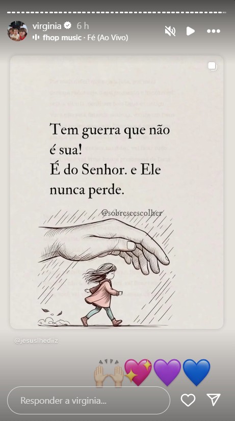 Virginia posta reflexão - Reprodução/Instagram @virginia