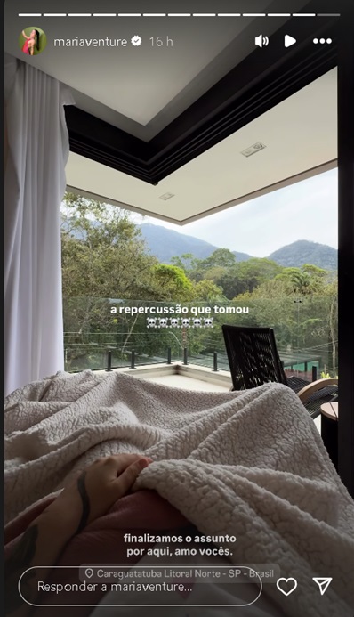 Storie de Maria Venture – Reprodução @mariaventure