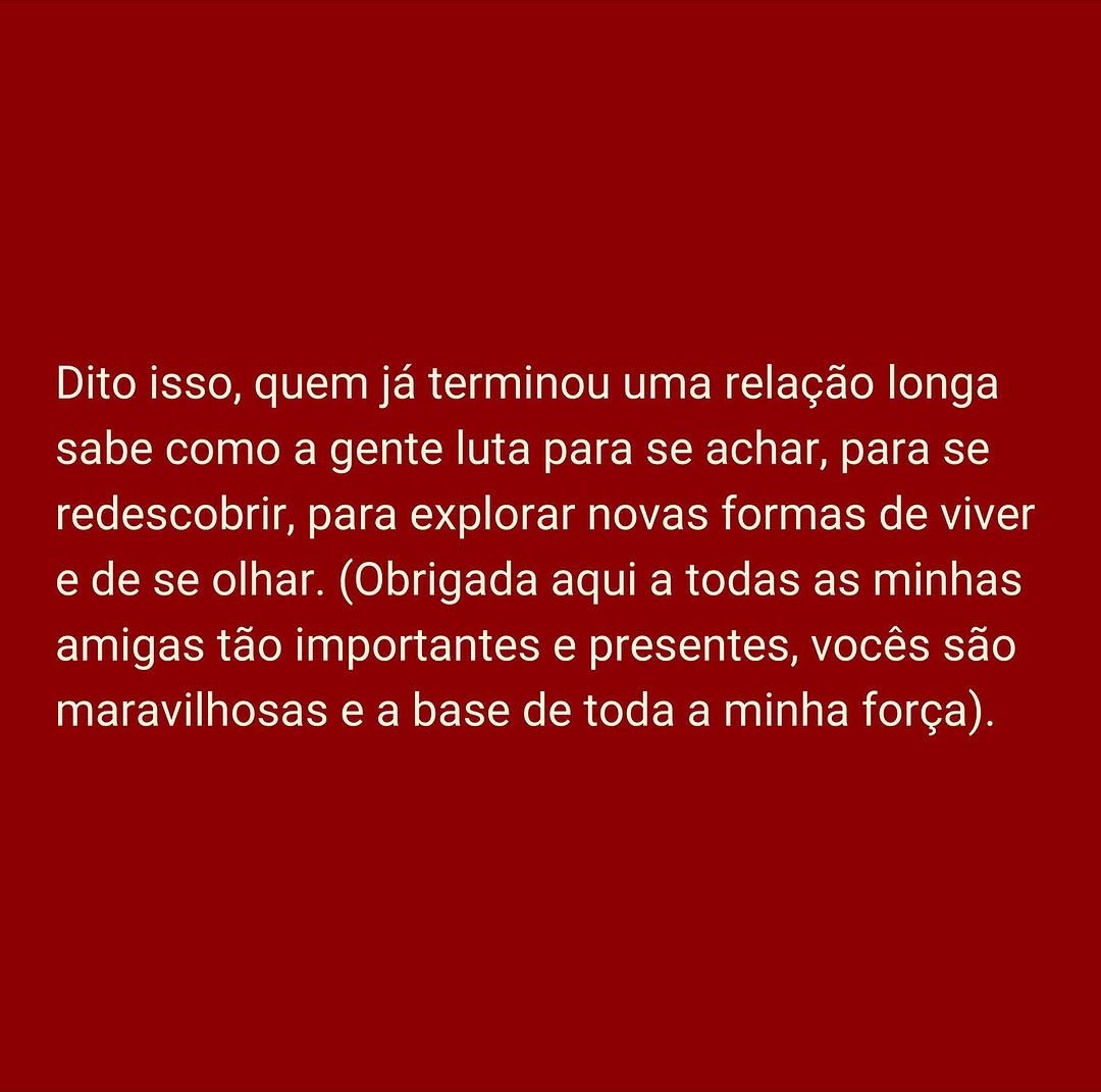 Paula Braun desabafa após separação de Mateus Solano — Foto: Repodução/Instagram