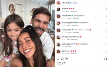 Nicolas Prattes elogia Sabrina Sato e a enteada - Foto: Reprodução/Instagram @sabrinasato
