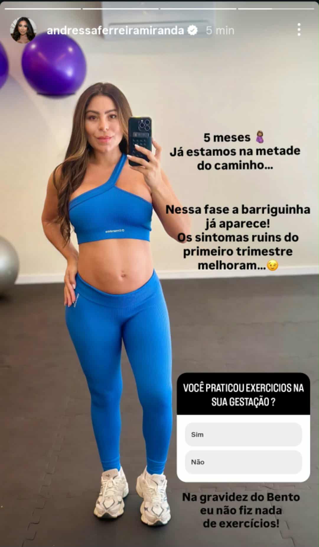 Andressa Ferreira mostra barriga de segunda gestação