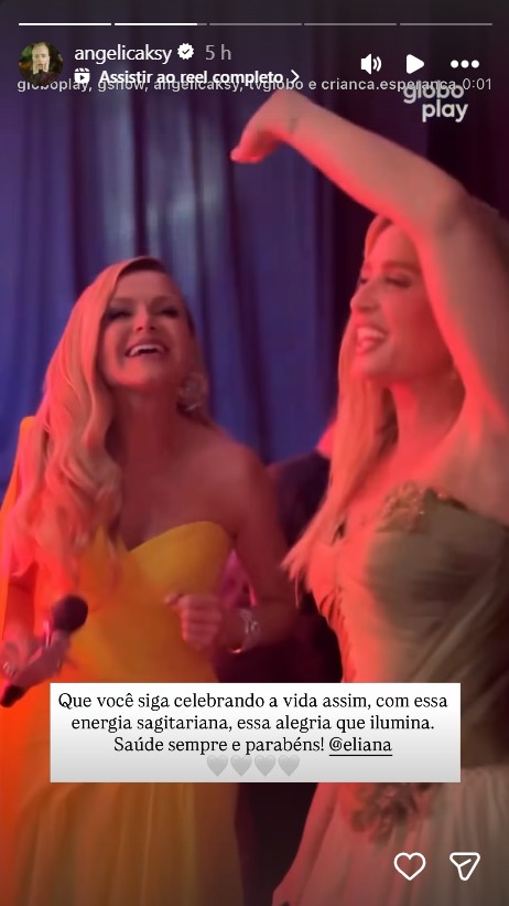 Angélica parabeniza Eliana - Foto: Reprodução / Instagram @angeliaksy
