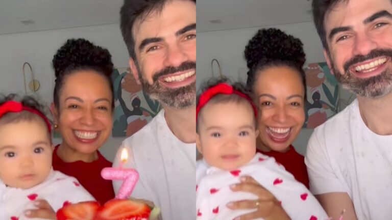 Aretha Oliveira encanta ao mostrar mesversário da filha: ‘Seguindo nossa tradição’