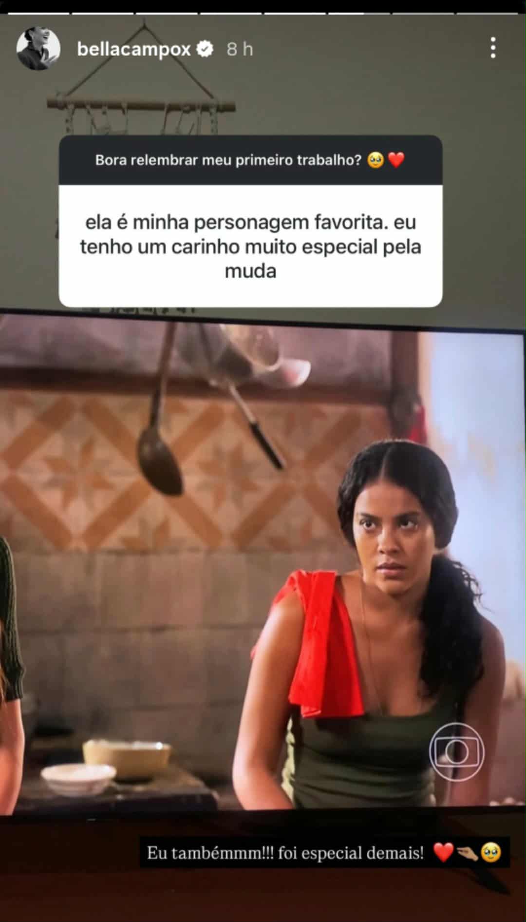 Bella Campos como a Muda de 'Pantanal'