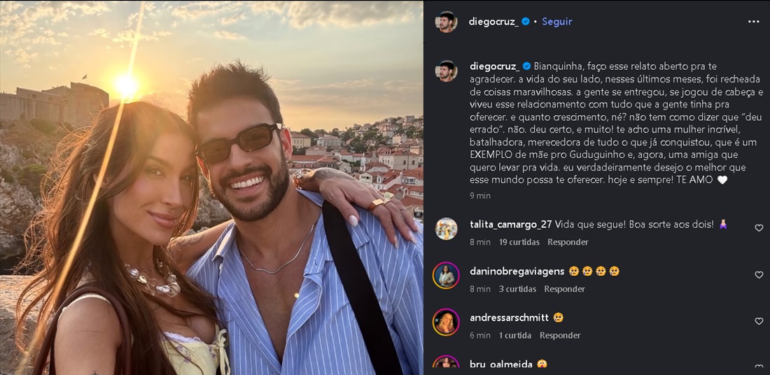 Diego Cruz fala sobre fim do namoro com Bianca Andrade - Foto: @diegocruz_