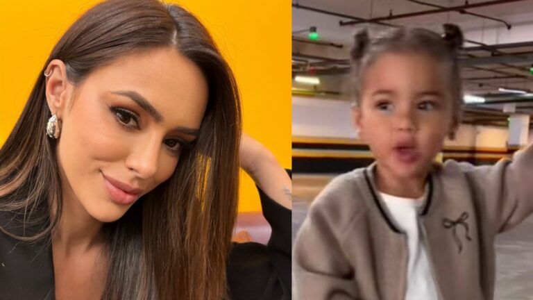 Filha de Bruna Biancardi surge com look estiloso durante passeio