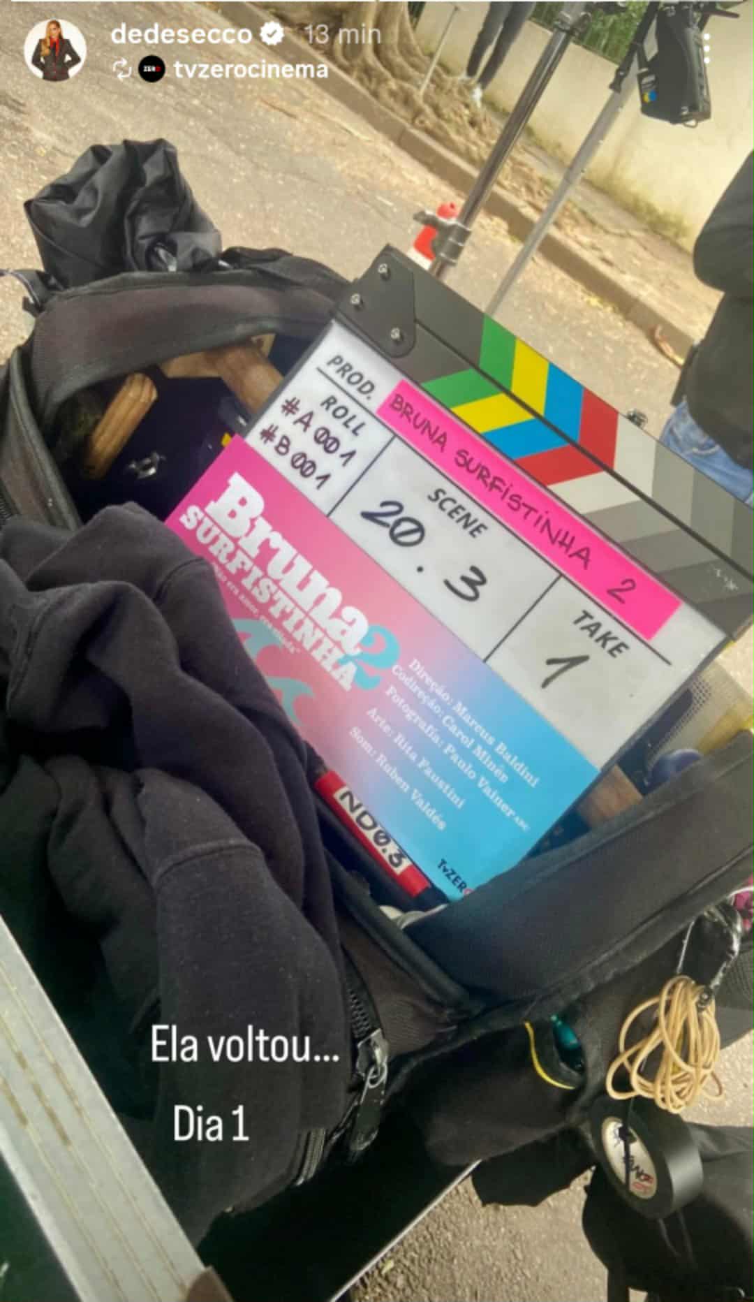 Deborah Secco mostra gravação de 'Bruna Surfistinha 2'