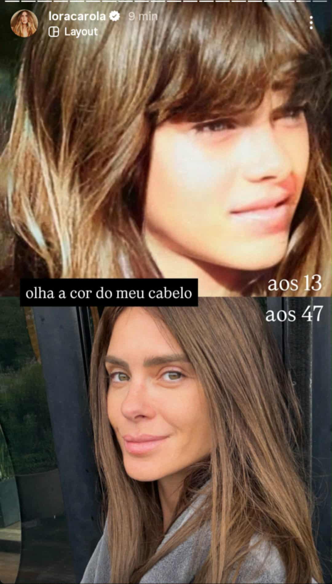 Carolina Dieckmmann mostra como era seu cabelo natural