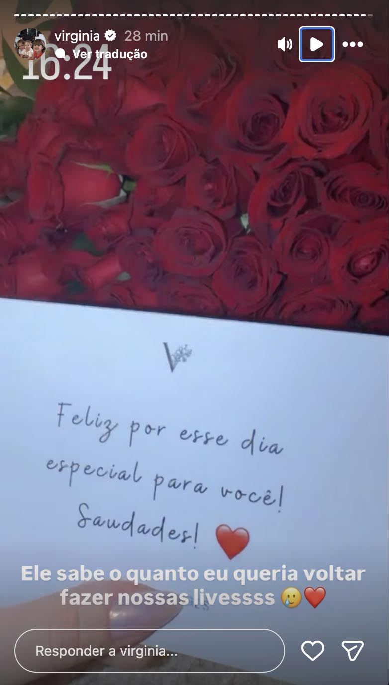 Cartão enviado por Vini Jr para Virginia - Foto: Reprodução / Instagram