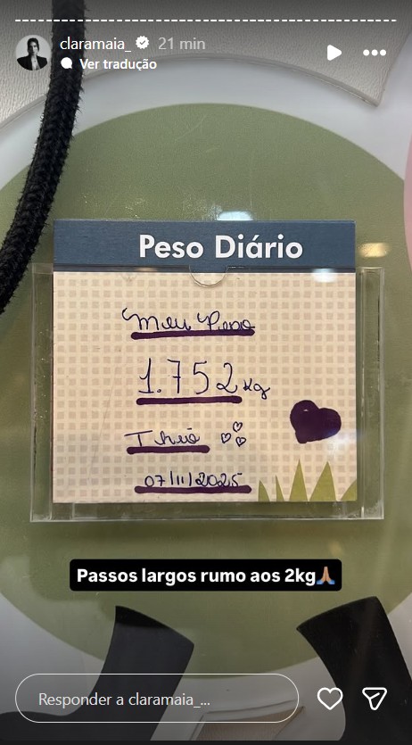 Clara Maia atualiza saúde do filho, Theo - Reprodução / Instagram @claramaia_ 