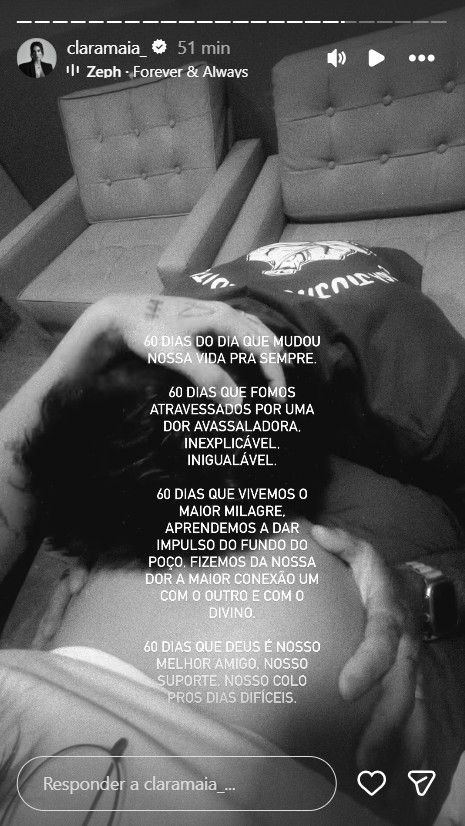 Clara Maia fala sobre os 2 meses do parto prematuro dos gêmeos - Reprodução/Instagram @claramaia_ 