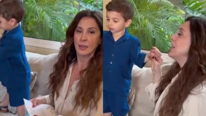 Claudia Raia com o filho caçula