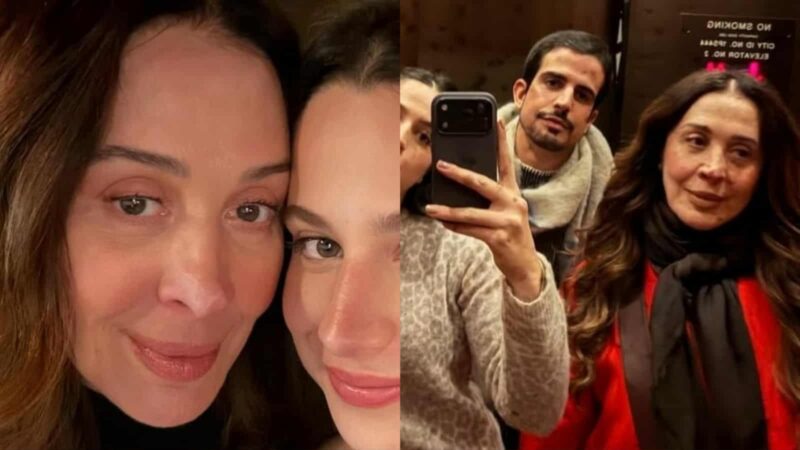 Claudia Raia posta fotos raras com seus filhos e de Edson Celulari