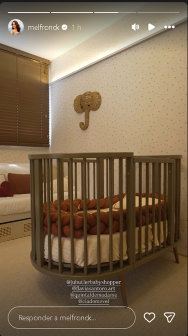 Quarto da filha de Mel Fronckowiak e Rodrigo Santoro - Foto: Reprodução @melfronck