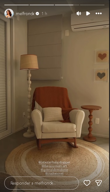 Quarto da filha de Mel Fronckowiak e Rodrigo Santoro - Foto: Reprodução @melfronck