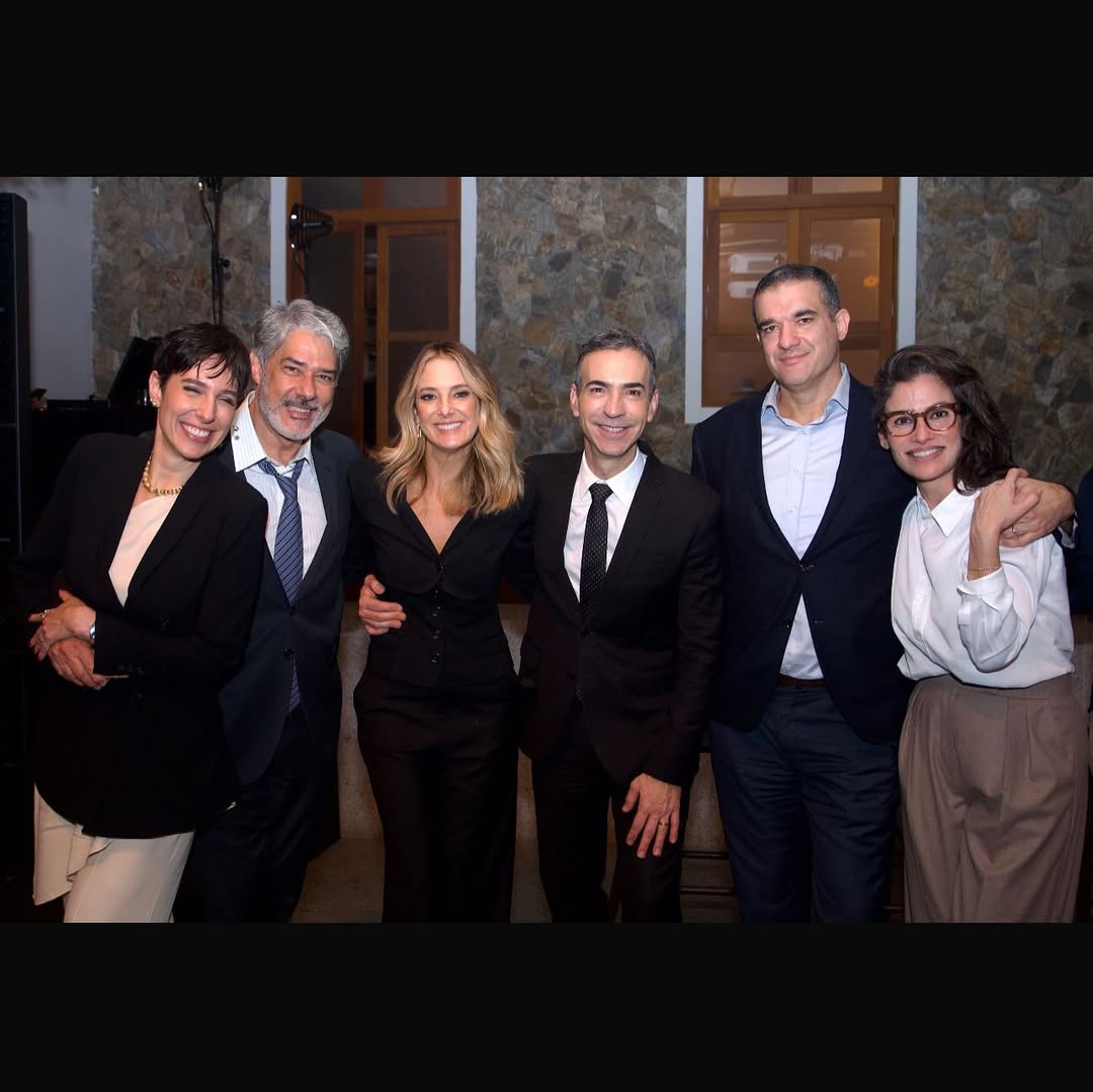 Natasha Dantas, William Bonner, Ticiane Pinheiro, César Tralli, Miguel Athayde e Renata Vasconcellos - Foto: Reprodução/Instagram @ticipinheiro