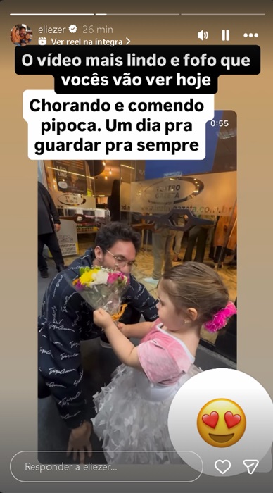 Storie de Eliezer – Foto: Reprodução/Instagram @eliezer
