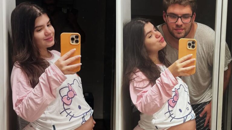 Grávida, ex-Chiquitita impressiona ao exibir o tamanho do barrigão: ‘Rápido’