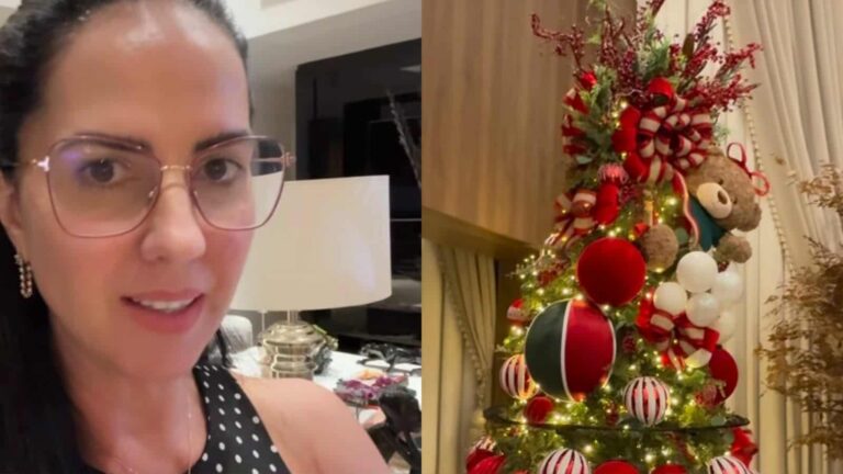 Graciele Lacerda impressiona ao mostrar árvore de Natal de seu triplex