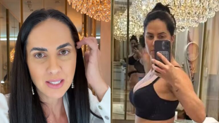 Graciele Lacerda exibe antes e depois do corpo 10 meses após o parto da filha