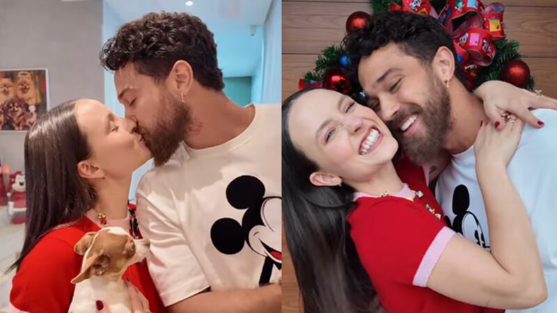 Larissa Manoela e André Luiz Frambach mostram decoração de Natal — Foto: Reprodução/Instagram @larissamanoela