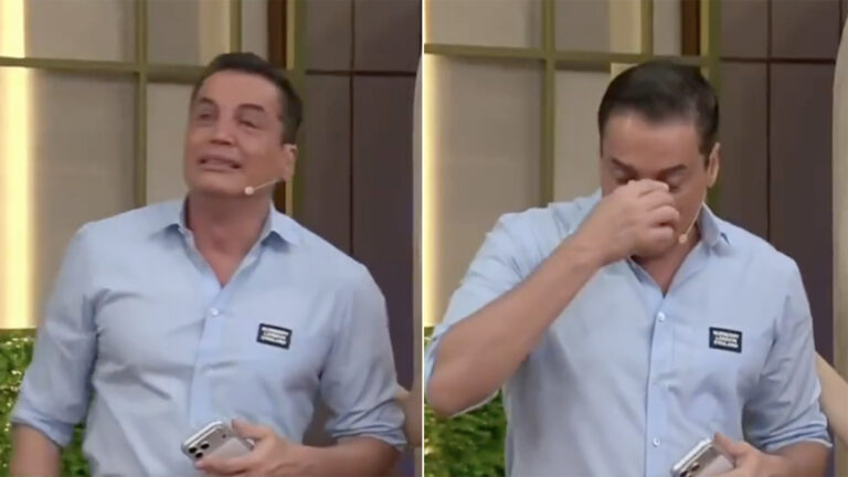 Leo Dias chora ao vivo na TV durante notícia da morte da mãe de Mel Maia