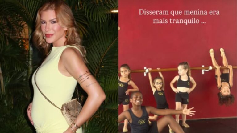 Lore Improta mostra filha na aula de balé