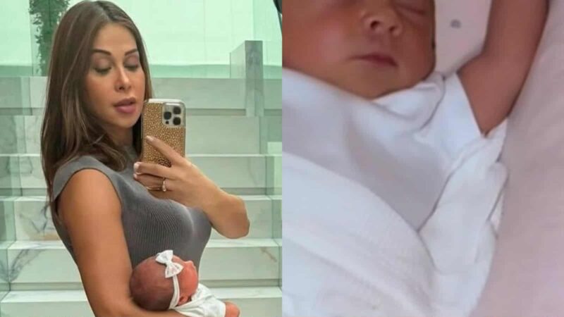 Maíra Cardi mostra a filha dormindo
