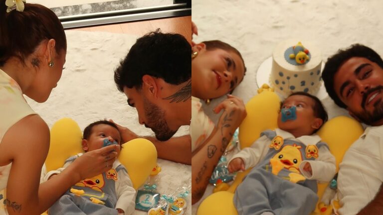 Filho de Nathalia Valente e Yuri Meirelles esbanja fofura em comemoração do mesversário