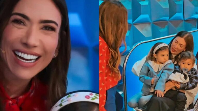 Momento raro! Patricia Abravanel mostra a cunhada e os sobrinhos em seu programa