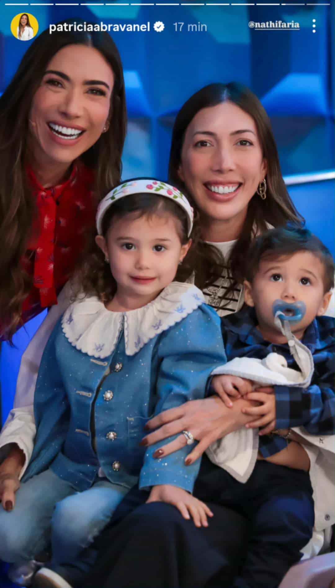 Patricia Abravanel recebe a cunhada e sobrinhos em gravação de seu programa - Foto: @patriciaabravanel