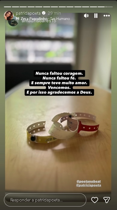 Filho de Patrícia Poeta recebe alta – Foto: Reprodução/Instagram @patriciapoeta