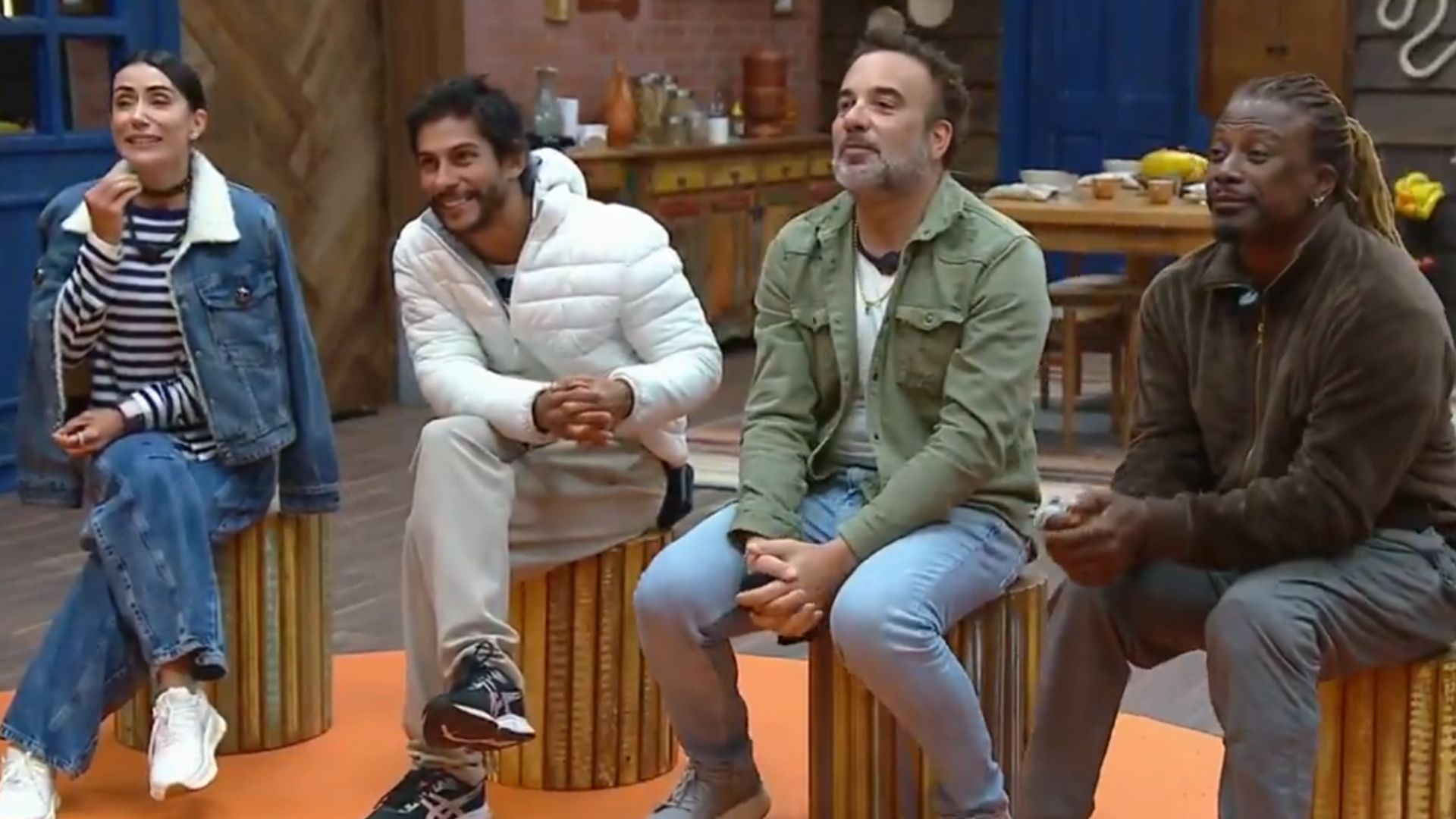 Michelle, Shia, Fabiano e Créo estão no Super Paiol de A Fazenda 17 - Foto: Reprodução / Record TV