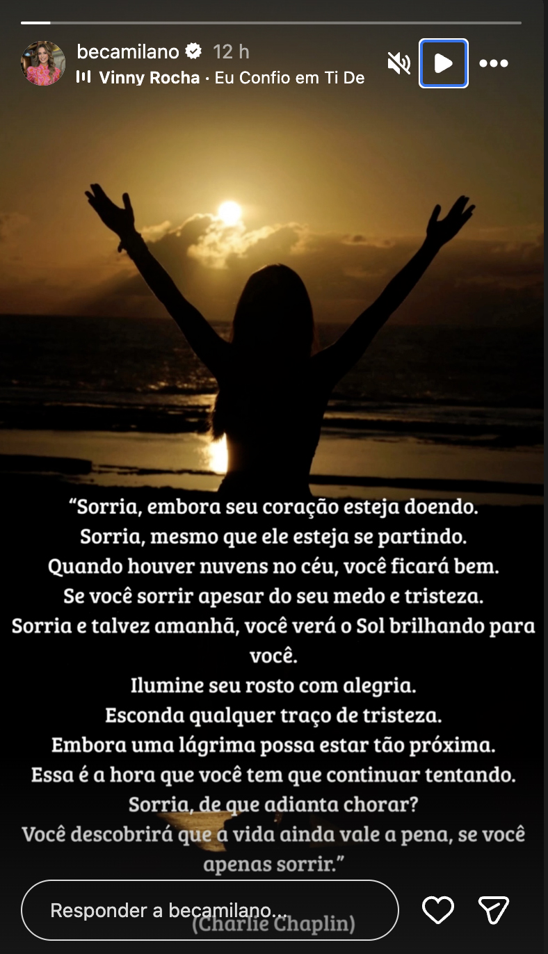 Post de Beca Milano - Foto: Reprodução / Instagram