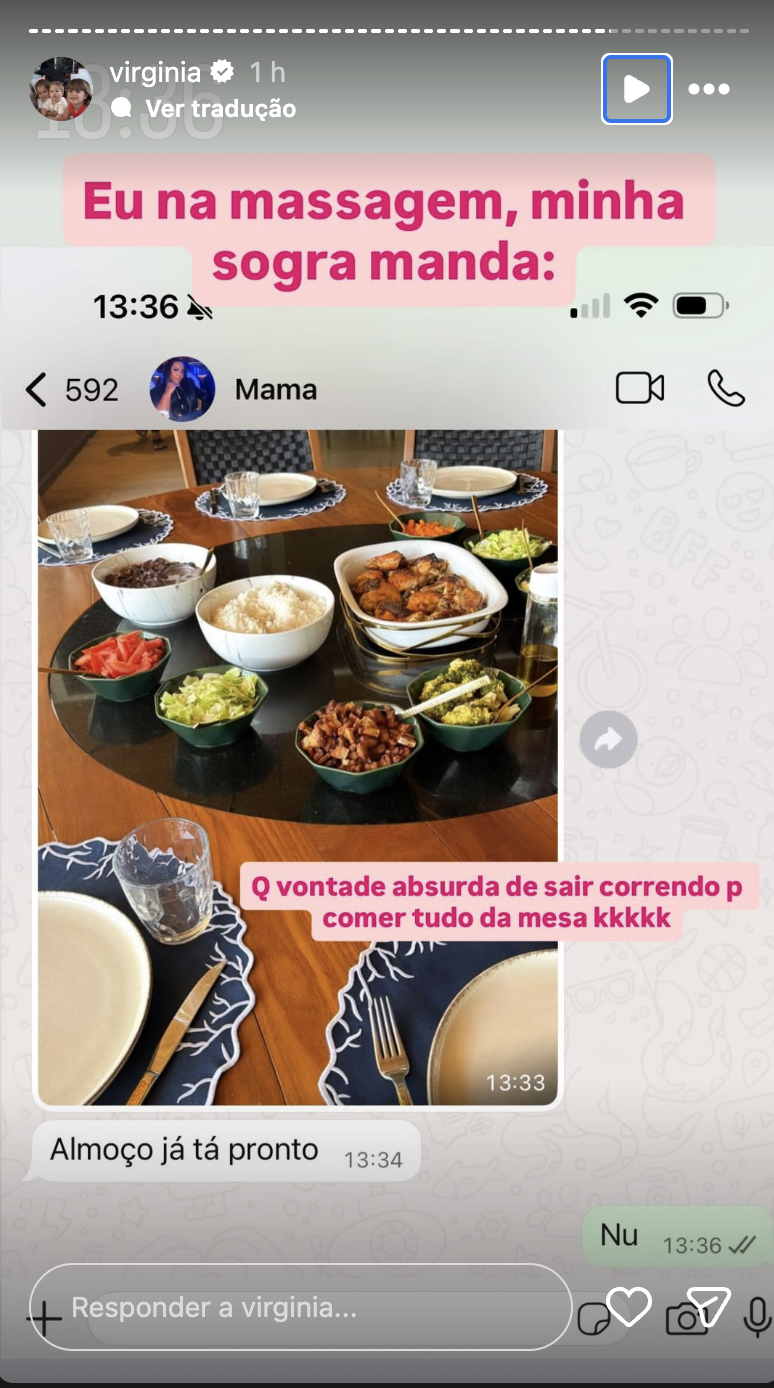 Post de Virginia nas redes sociais - Foto: Reprodução / Instagram