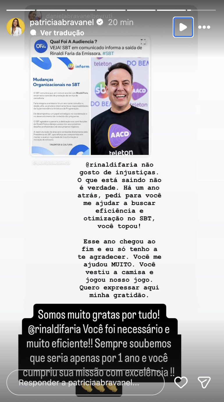 Post de Patricia Abravanel - Foto: Reprodução / Instagram