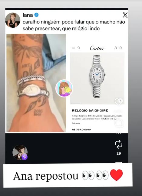 Presente de Zé Felipe para Ana Castela - Foto: Reprodução